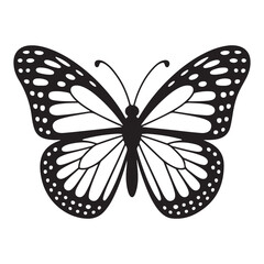 Monarch inspired butterfly icon symmetrical design