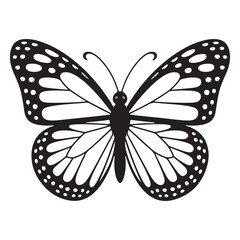 Monarch inspired butterfly icon symmetrical design