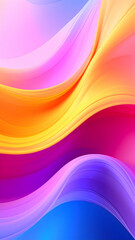 Obraz premium A vibrant abstract design featuring flowing waves in shades of pink, orange, and purple.