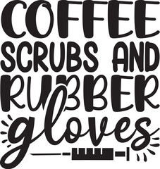 Coffee scrubs and rubber gloves design File