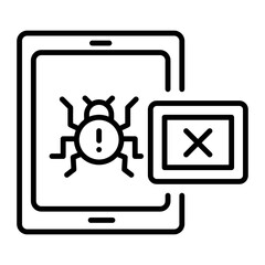 An outline style icon of a corrupted file