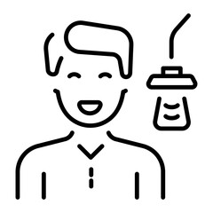 A linear style icon showing a radio broadcaster 