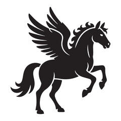 Pegasus silhouette majestic winged horse