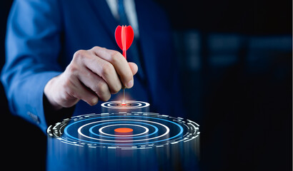 Success concepts and business target setting goals and planning business strategies, conducting...