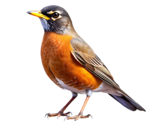 american robin isolated on white background, PNG