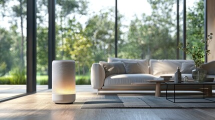 Illuminated Modern Living Room with Ambient Lighting