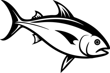 Amberjack Fish Vector Illustration Detailed saltwater predatory fish design suitable for marine life graphics and fishing themed artwork projects and commercial use