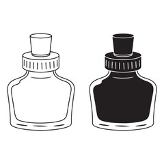 Black and white ink jar illustrations