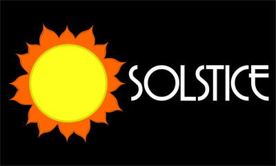 solstice illustration, with simple sun design