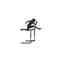 Silhouette of a woman hurdling vector illustration for sport competition