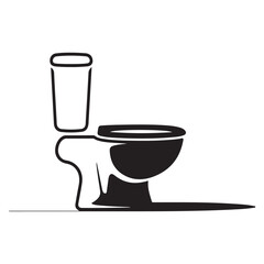 Bathroom toilet vectors outline and solid icons