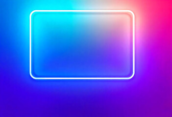Fototapeta premium Modern vibrant neon frame with gradients for a stylish background and design element