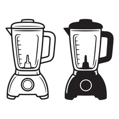 Vector kitchen blender symbols black and white