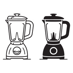 Vector kitchen blender symbols black and white