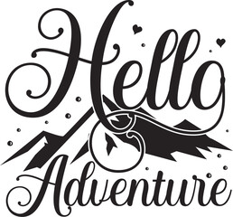 Hello adventure decorative mountain design vector File