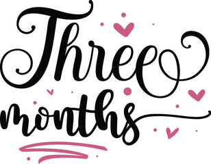 Three months milestone design illustration File