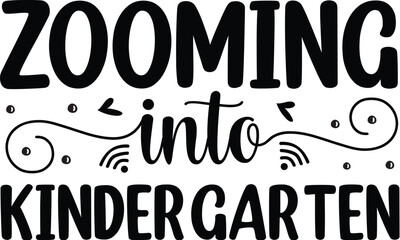 Zooming into kindergarten design text illustration File