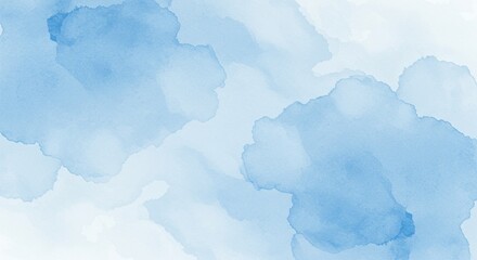Obraz premium Abstract cerulean blue watercolor wash texture with soft gradients and fluid blending, cool icy tones, minimal design with copy space, contemporary artistic background for wallpaper or print