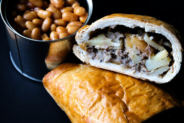  Classic Cooked Cornish Pasty Meal With Baked Beans