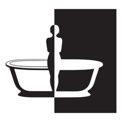 Minimalist bathroom shower icon