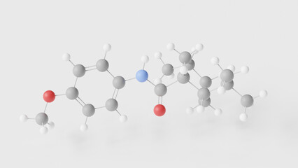 acoltremon molecule 3d, molecular structure, ball and stick model, structural chemical formula trpm8 agonist
