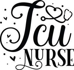 Tcu nurse design stethoscope heart black vector File