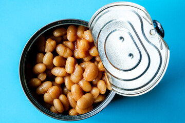 Tin Or Can Of Popular Baked Beans Food Staple