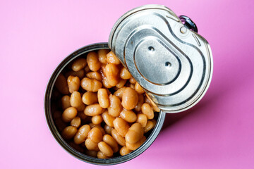 Tin Or Can Of Popular Baked Beans Food Staple