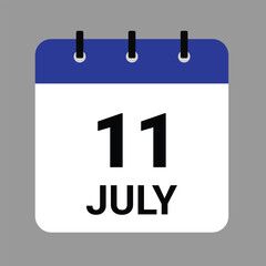 JULY 11 - Daily Calendar Icon - White Background