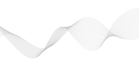 Abstract white and grey background with technology business wave lines. Abstract background with a wave curve lines. Frequency sound wave line and technology concept background.	