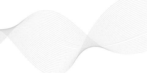 Abstract white and grey background with technology business wave lines. Abstract background with a wave curve lines. Frequency sound wave line and technology concept background.	