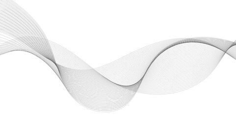 Abstract Gray wavy business and banner curve line background. Digital future technology concept. Line art striped graphic template, banner background. Vector illustration.	