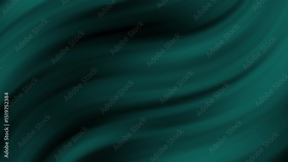 Poster a dark green abstract background with smooth, wavy gradient lines creating a flowing and elegant vis