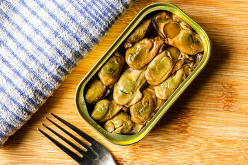 Tin Or Can Of Wood Smoked Oysters