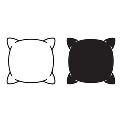 Pillow icon silhouette and outline