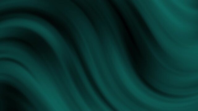 Smooth dark green wavy abstract background with soft flowing gradients and gentle curves, abstract texture gradient motion background animation.