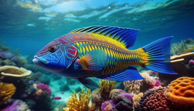 Atlantischer Lippfisch (Thalassoma bifasciatum)
