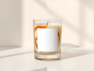 Salted Caramel Swirl candle mockup, candle with blank label, customizable label.