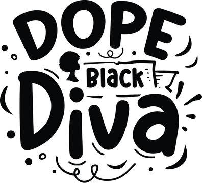 Dope black diva decorative design File