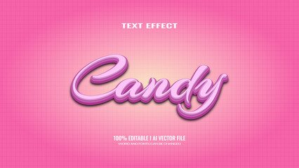 Candy text effect, editable text