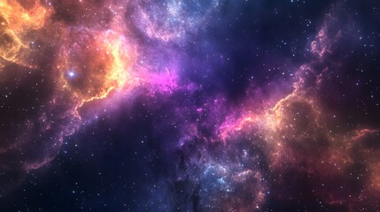 Fototapeta premium Vibrant Computer Generated Nebula Galaxy Cosmos Universe Space Background