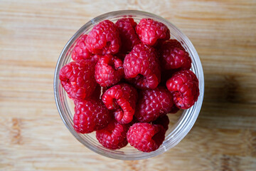 A Bowl Of Fresh Ripe Sweet Raspberries Fruit