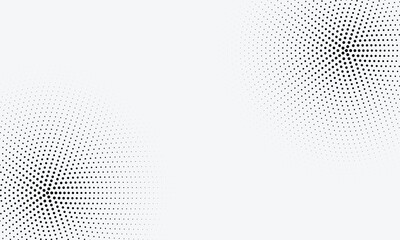 Minimal halftone background with black dotted radial burst effects on a white canvas. Ideal for comic-style designs, abstract tech layouts, or creative digital artwork with retro flair.