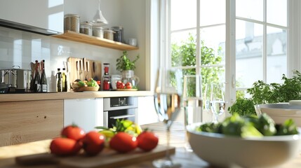 Bright Modern Kitchen Sunlight