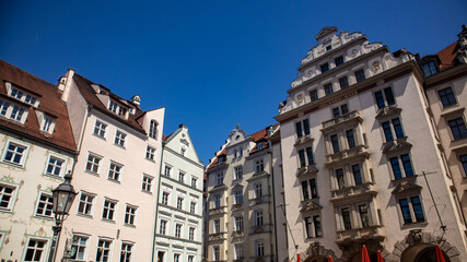 Munich strasse, historic building, urban city view, Bavaria,germany