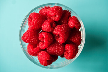 A Bowl Of Fresh Ripe Sweet Raspberries Fruit