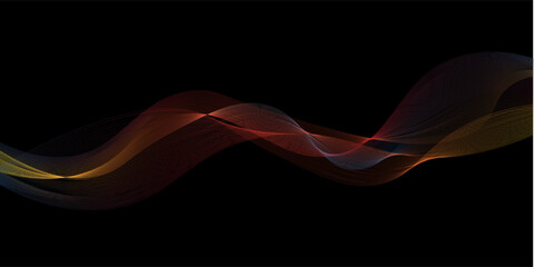 Abstract blue gradient background with shining lines waves. Minimalist background for banner, poster, cover, brochure, flyer, website