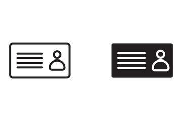 Identity Card Icon set. identity document. Driver's license identity card icon symbol. Vector illustration.