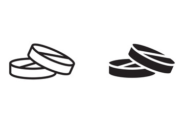 medicine icon set. capsule. pill. medicine bottle. one piece of medicine