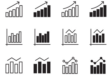 Benchmark size icon set. Dashboard rating, service business progress. Benchmark icon.